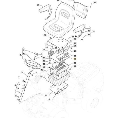 PLACA SUPERIOR ASIENTO PFM VNN ORIGINAL STIGA - 387547013/1