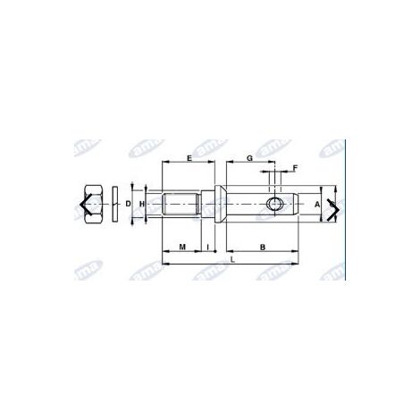 Perno De Enganche Para Remolque - Diámetro 22 Mm, Categoría 1, Rosca 3/4"x48 Mm, Acero Galvanizado