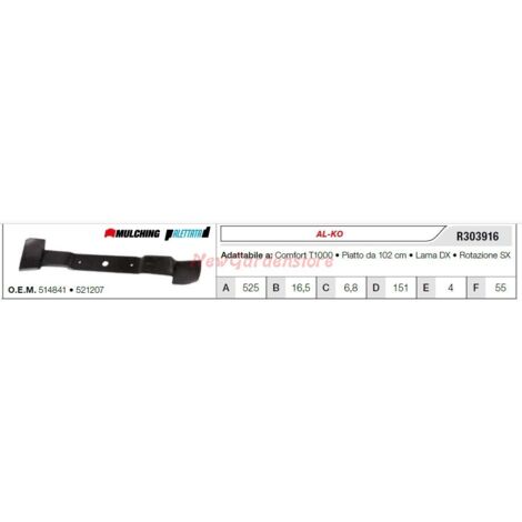 Cuchilla AL-KO para cortacésped T1000 comfort R303916 (1/2)