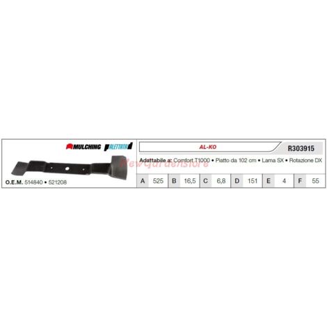 Cuchilla AL-KO para cortacésped T1000 comfort R303915 (1/2)