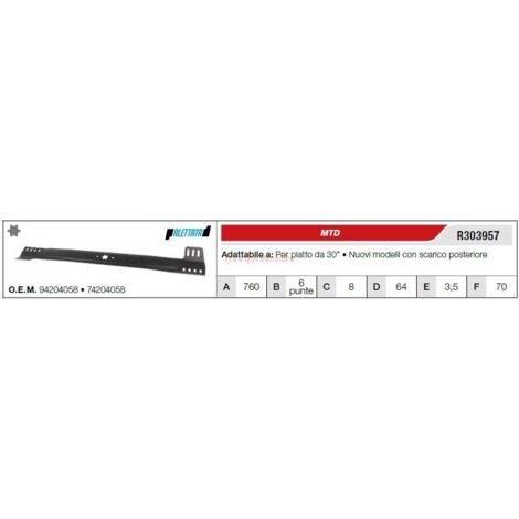 MTD lawn tractor mower blade 30" flat R303957 (1/2)