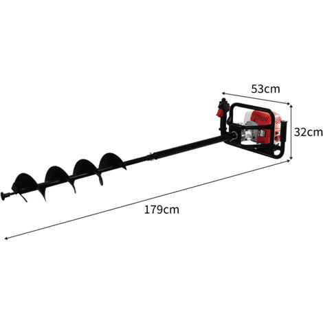 T-Mech Earth Auger and Petrol Post Driver 120mm Post Hole Borer