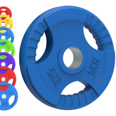 Body Revolution Olympic Weight Plates – Rubber Coated, Tri-Grip,