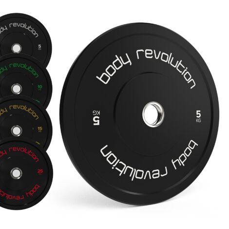 Body Revolution 2 x 15kg Black Olympic Bumper Plates