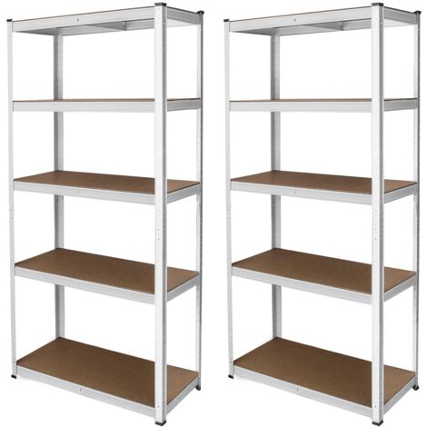 2 x White Racking Units 90 x 40 x 180