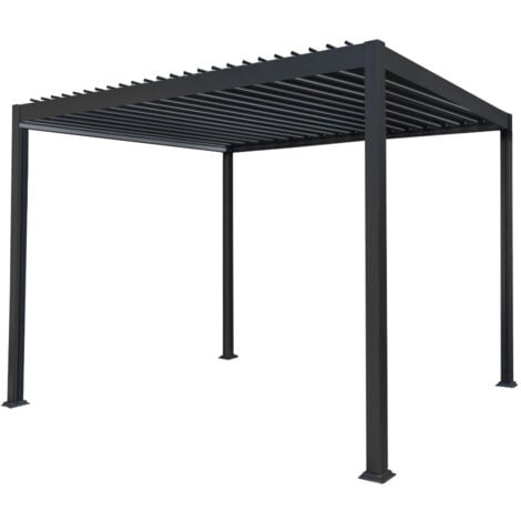 Anthracite Aluminium Pergola 3m x 3m