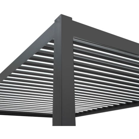 Anthracite Aluminium Pergola 3m x 3m
