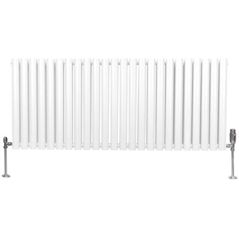 Oval Column Radiator 600mm X 1440mm & Trv Chrome Valves Modern