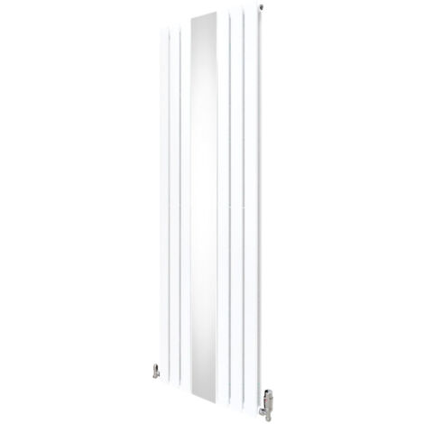 Flat Panel Radiator With Mirror 1800mm X 425mm Modern Designer Double Column Vertical Heater Gloss White Carbon Steel Wall Mounted Kitchen Living Room - View #7