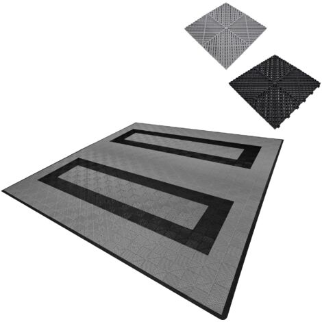 Vented Modular Interlocking Flooring Tiles & Edges 165 Grey & 60