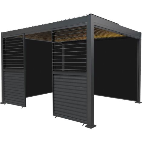 Aluminium Pergola With Anthracite Blinds, 2 x Side Panels & LED (1/5)