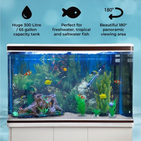 MonsterShop Fish Tank Aquarium & Starter Accessories, White