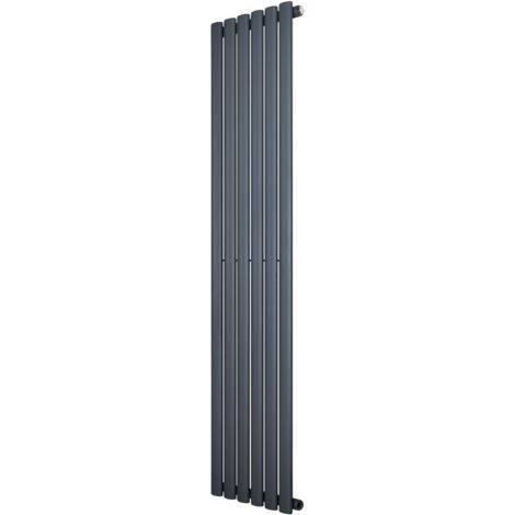 Trapezoid Radiator Oval Single Column Radiator - 1600 x 360mm - Anthracite Grey