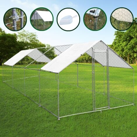 Walk In Chicken Run Cage Coop 3m x 8m x 2m Dog Pen House Kennel