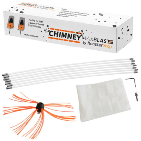 Chimney Sweeper Drill Powered Cleaning Kit Rotary Cleaner Brush