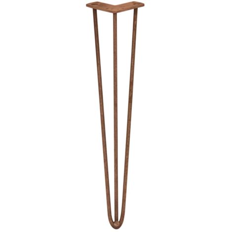 4 x 28" Hairpin Legs - 3 Prong - 12mm - Antique Copper