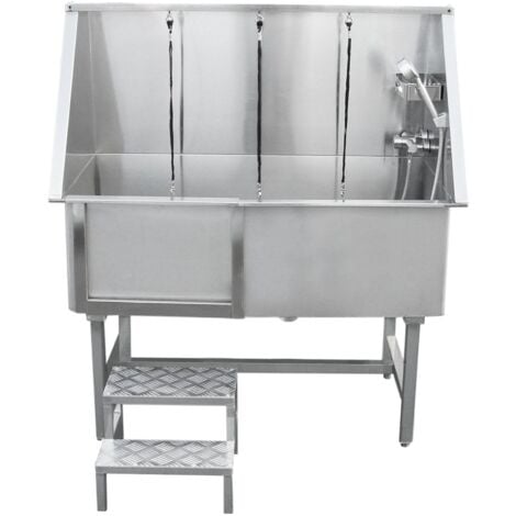 VEVOR Dog Grooming Tub, 62 L Pet Wash Station, 304 Stainless Steel Pet  Grooming Tub Rated 661LBS Load Capacity, Non-Skid Dog Washing Station Comes  with Ramp, Faucet, Sprayer and Drain Kit