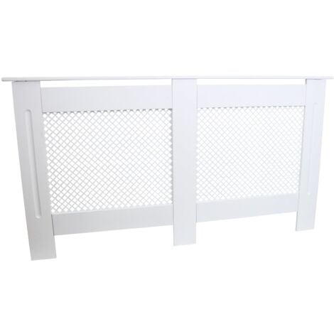 Radiator Cover White MDF Trellised Grill Modern Cabinet Shelf 1515mm