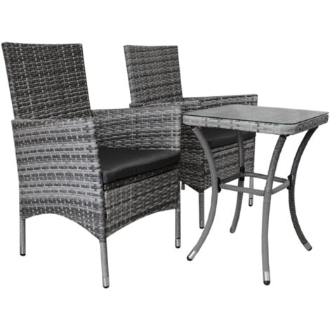 Garden Outdoor Rattan Bistro Set Furniture 3 PCs Patio Weave