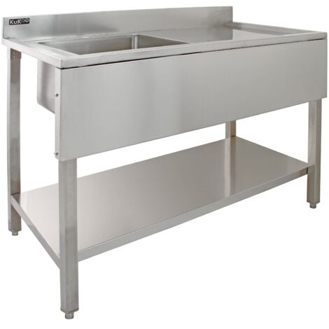 KuKoo Commercial Kitchen Catering Sink, Stainless Steel, Right