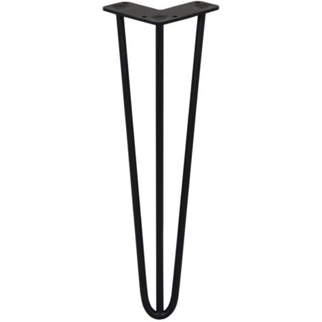 4 x 16" Hairpin Legs - 3 Prong - 10mm - Black