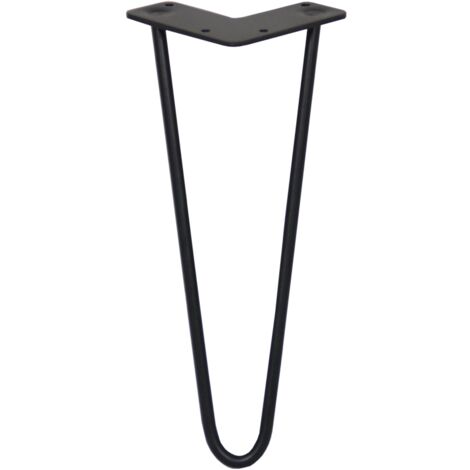 4 x 12" Hairpin Legs - 2 Prong - 10mm - Black