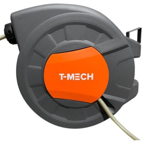T-Mech Auto Rewind Hose Reel 30m + 2m, Wall-Mounted 8 Spray