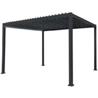 Anthracite Aluminium Pergola - 3m x 4m