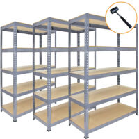 3 x Q-Rax Grey Metal Racking Units 90 x 50 x 180cm