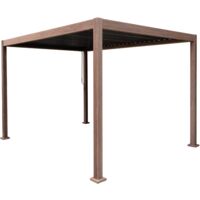 Wood Effect Aluminium Pergola 3m x 3m