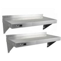 2 x KuKoo Commercial Stainless Steel Shelves Kitchen Wall Shelf