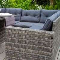 Jardí Outdoor 9 Seater Garden Rattan Furniture Set Grey - Grey