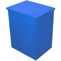 Parcel Post Box Lockable Wall Mounted Secure Large Outdoor Letter Smart Mail Drop Box Weatherproof Galvanised Steel | 6 Keys | 580 x 460 x 360mm - Blue