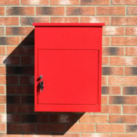 Parcel Post Box Lockable Wall Mounted Secure Large Outdoor Letter Smart Mail Drop Box Weatherproof Galvanised Steel | 6 Keys | 580 x 460 x 360mm - Red