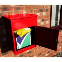 Parcel Post Box Lockable Wall Mounted Secure Large Outdoor Letter Smart Mail Drop Box Weatherproof Galvanised Steel | 6 Keys | 580 x 460 x 360mm - Red