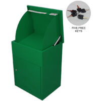 Parcel Post Box Green Lockable Wall Mounted Secure Large Outdoor Letter Smart Mail Drop Box Weatherproof Galvanised Steel | 6 Keys | 580 x 460 x 360mm - Green