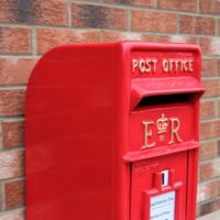 Royal Mail Post Box ER Cast Iron Wall Mounted Wedding Authentic Pillar Replica Lockable Post Office Letter Box Red - Red