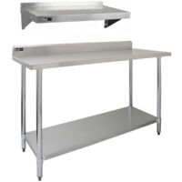 5ft Stainless Steel Catering Bench & 2 x Wall Mounted Shelves