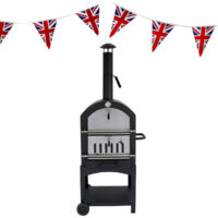 Outdoor Pizza Oven, Rain Cover & Union Jack Bunting
