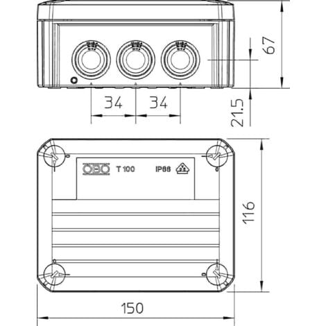 OBO Bettermann Kabelabzweigkasten T 100