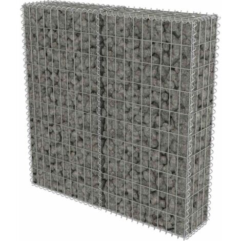 vidaXL Gabion Wall with Covers Galvanised Steel 100x20x100 cm