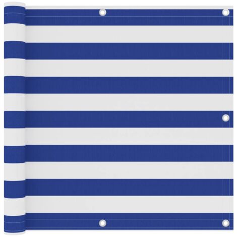vidaXL Balkonsichtschutz Weiß und Blau 90x500 cm Oxford-Gewebe