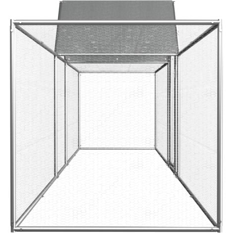 vidaXL Hühnerstall 5x1x1,5 m Verzinkter Stahl