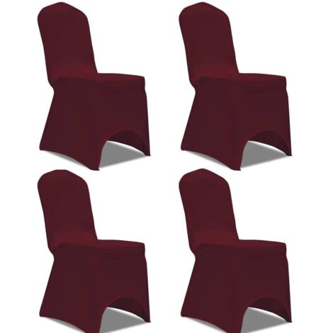 vidaXL Stretch Chair Cover 4 pcs Bordeaux