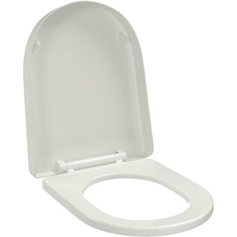 vidaXL Toilettensitz mit Absenkautomatik Weiß Quadratisch