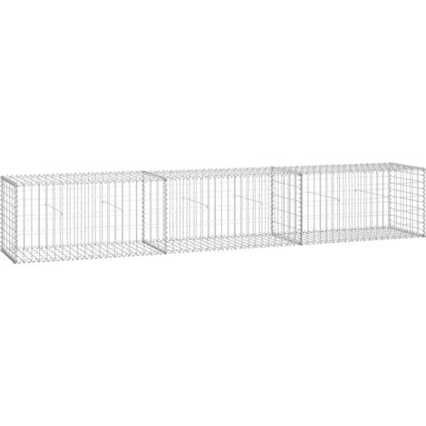 vidaXL Gabion Wall with Covers Galvanised Steel 300x50x50 cm
