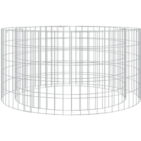 vidaXL Gabion Fire Pit Ø 100 cm Galvanised Iron