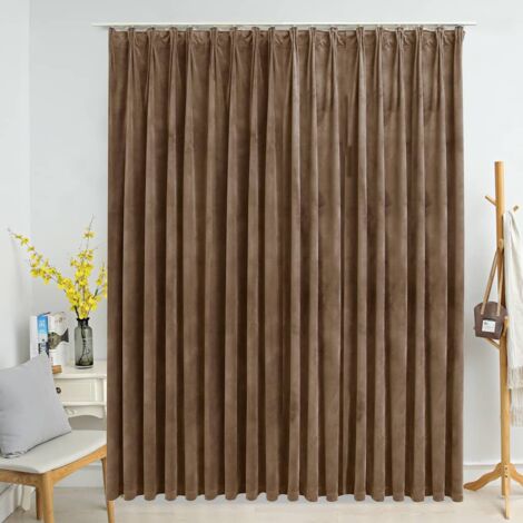vidaXL Verdunkelungsvorhang mit Haken Samt Beige 290x245 cm