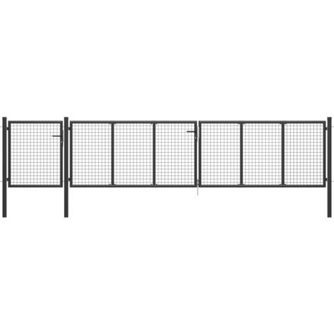 Gartentor Stahl 500×75 cm Anthrazit vidaXL