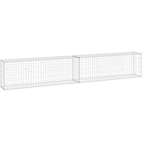 vidaXL Gabionenwand mit Deckeln Galvanisiertes Stahl 300x30x50 cm